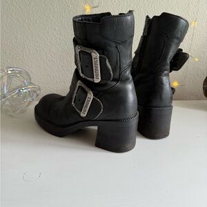 Harley Davidson Black Combat Moto Boots with Buckle Straps